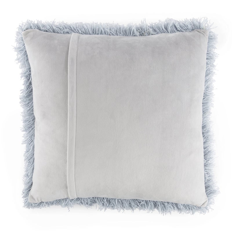 Lavish Home Oversized Floor or Throw Pillow Square Luxury Plushâ€“ Shag Faux Fur Glam Decor Cushion for Bedroom Living Room or Dorm (Blue) - Image 2